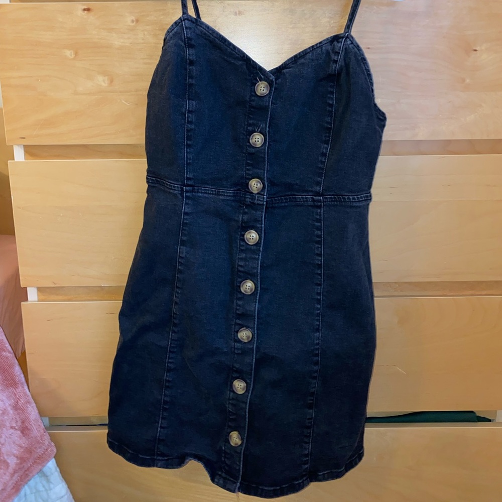 Black Denim button dress  sz 6